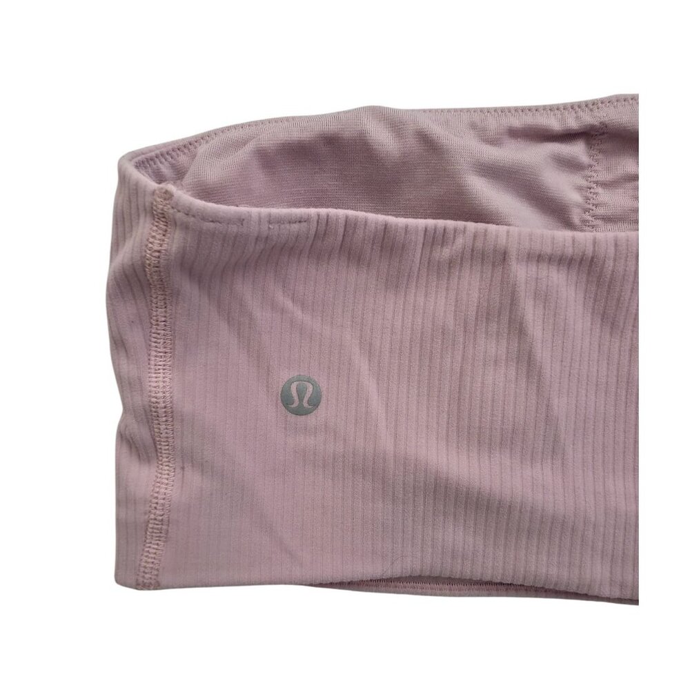 Lululemon Ribbed Nulu Pink Asymmetrical Yoga Light Support, A/B Cup Bra Sz 10 - Picture 5 of 6